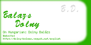 balazs dolny business card